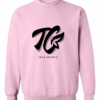 true growth sweater- light pink blk logo