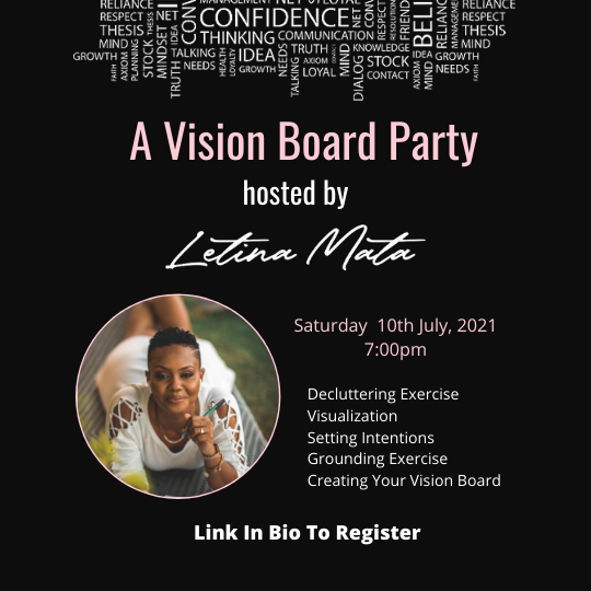 vision board party with Letina